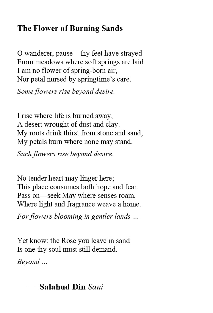 Poetry Salahuddin - The Flower of Burning Sands